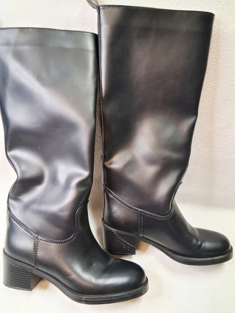 H&M Black Over-the-Knee Smooth Leather Boots - Picture 4 of 5